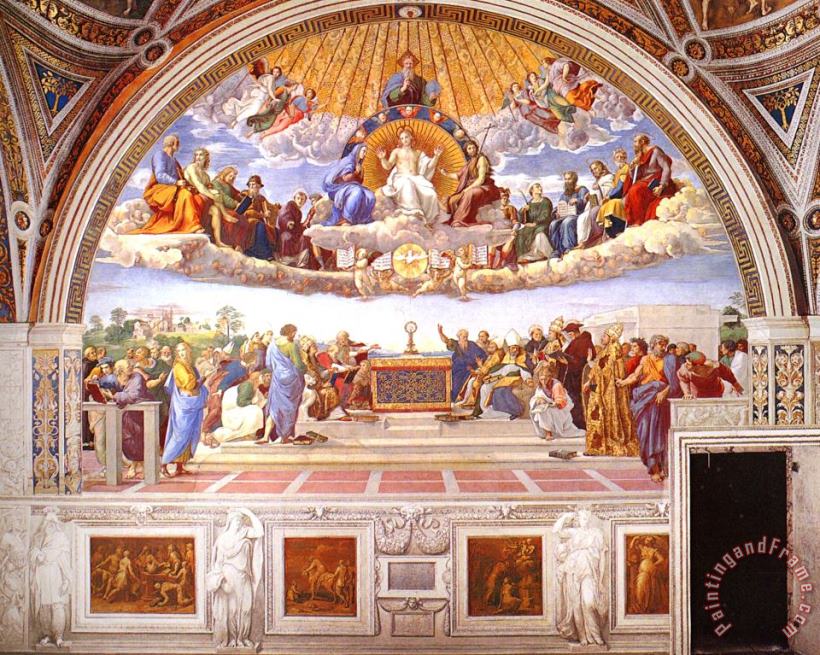 Disputation of The Holy Sacrament (la Disputa) [detail 1a] painting - Raphael Disputation of The Holy Sacrament (la Disputa) [detail 1a] Art Print